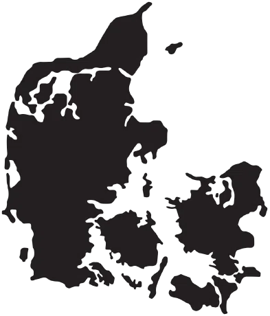 Kort over Danmark — vores dækningsområde